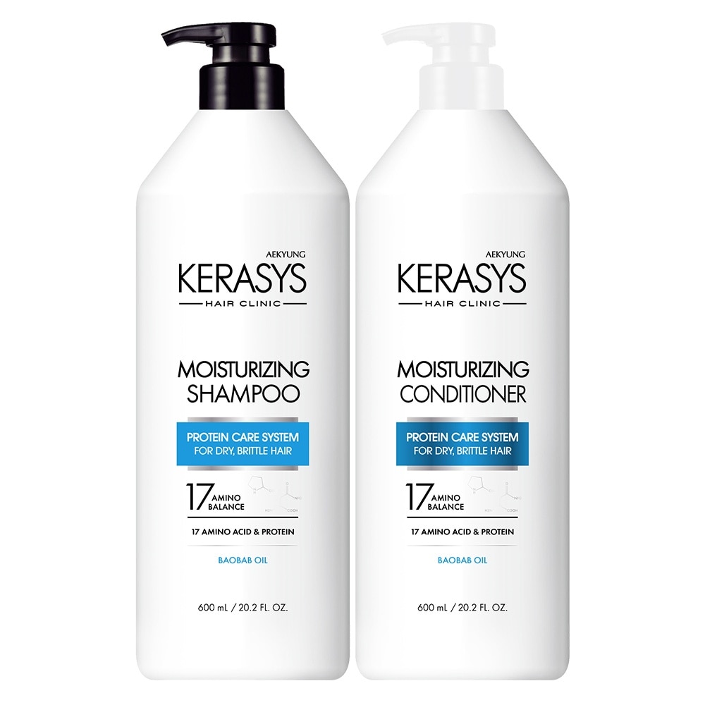 Kerasys Extra-Strength Moisturizing Shampoo & Conditioner (600ml/1 Set)