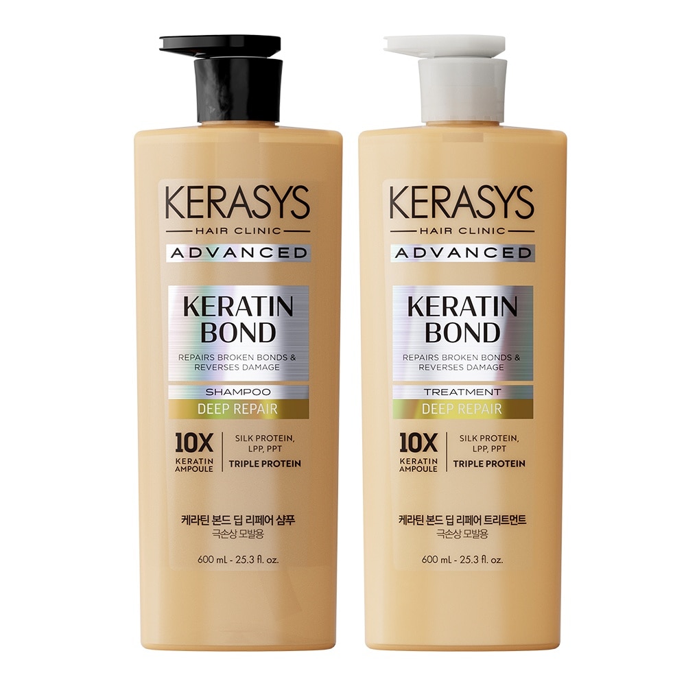 Kerasys Advanced Keratin Bond Deep Repair Shampoo & Conditioner (600ml)