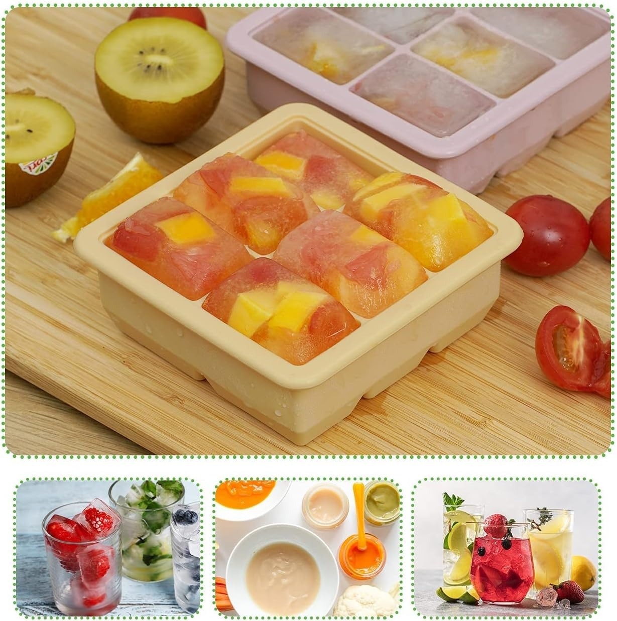 Haakaa Baby Food And Breast Milk Freezer Tray - 6 compartments Pea Green