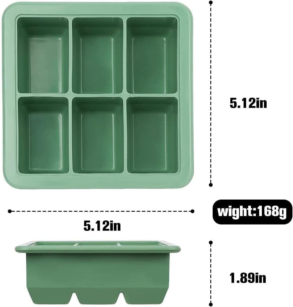 Haakaa Baby Food And Breast Milk Freezer Tray - 6 compartments Pea Green