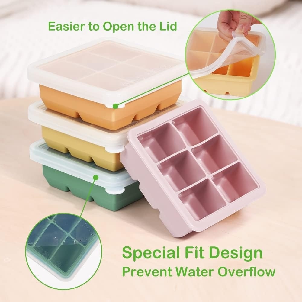 Haakaa Baby Food And Breast Milk Freezer Tray - 6 compartments Pea Green