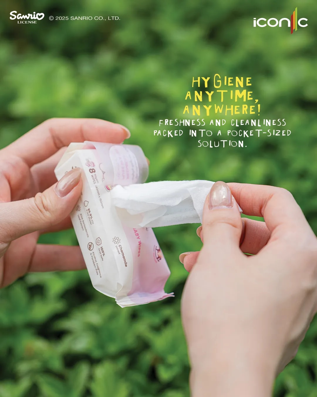 Sanrio Baby Wipes My Melody 8'S x 8 [Pocket-Sized]