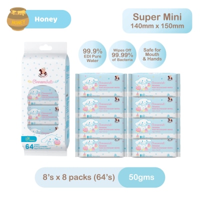 ICONIC Sanrio Baby Wipes Cinnamoroll 8'S x 8 [Pocket-Sized]