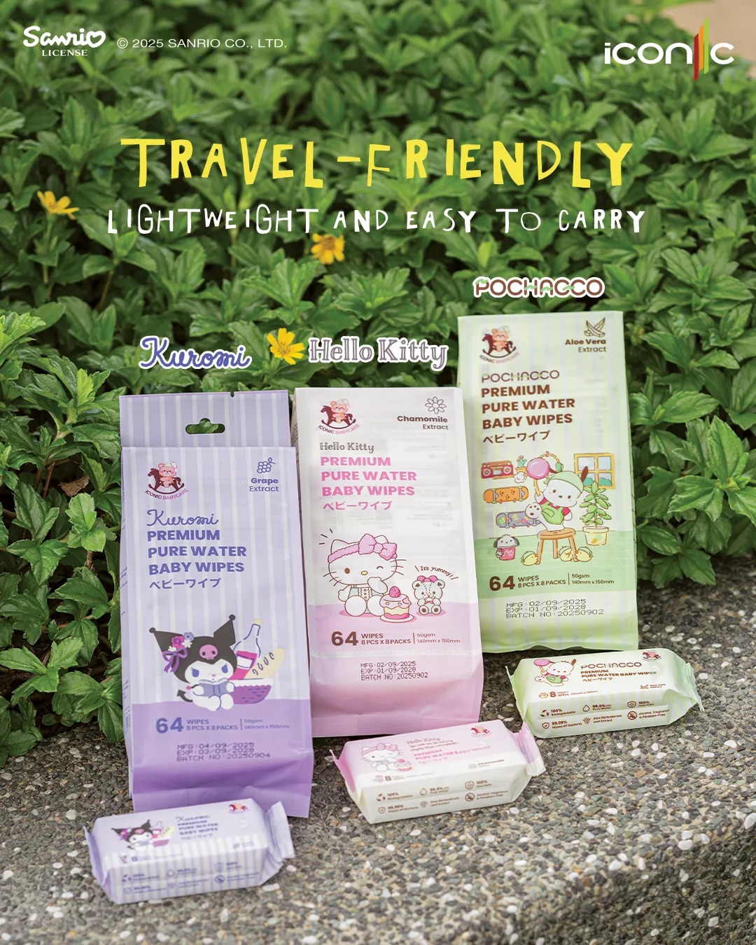 Sanrio Baby Wipes Hello Kitty 8'S x 8 [Pocket-Sized]