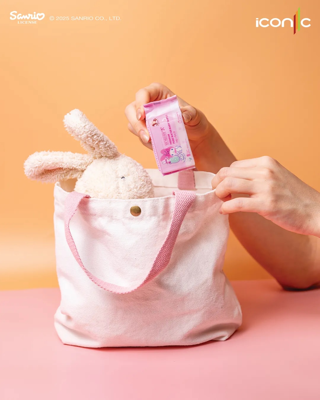 Sanrio Baby Wipes My Melody 8'S x 8 [Pocket-Sized]