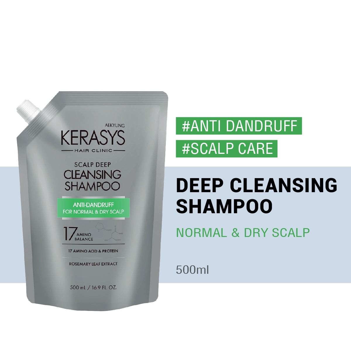 Kerasys Scalp Care Deep Cleansing Shampoo Refill Pack (500ml)