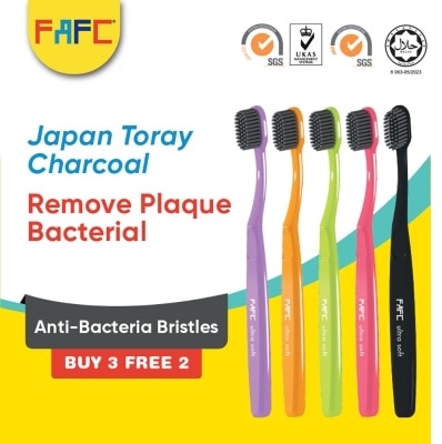 FAFC FAFC Compact Charcoal Adult Toothbrush [Buy 3 Free 2]