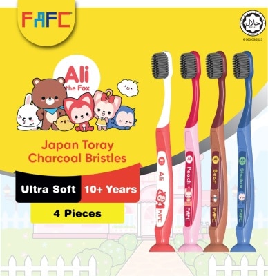 FAFC FAFC Ali The Fox Teenage/Adult Charcoal Suction Toothbrush (4 Pcs)