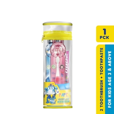 FAFC FAFC Robocar Poli Kids Toothbrush Premium Travel Set Age 3+ (1 Pack) Germany Kraiburg TPE